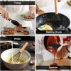 Silicone heatproof spatula and serving spoon set