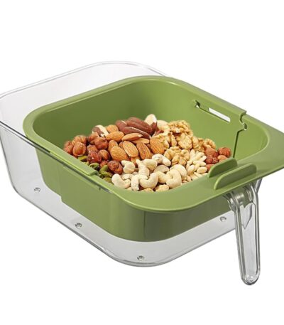Double-layer snack serving tray with built-in phone holder
