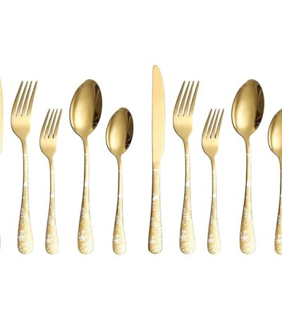 Premium gold cutlery set with modern design