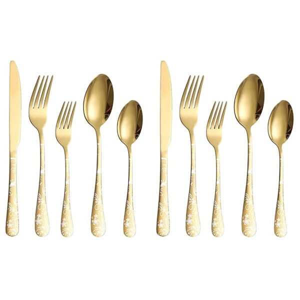 Premium gold cutlery set with modern design