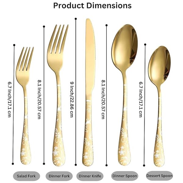 Royal dining experience with gold flatware set