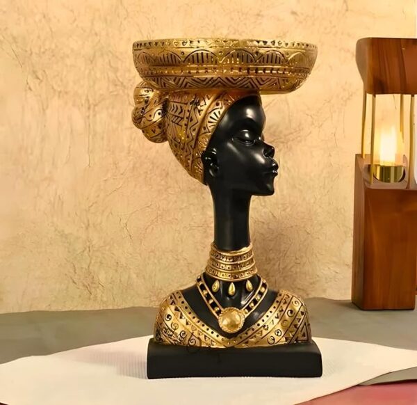 Hand-painted Jaipuri lady idol showpiece