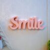 Cute smile peach aesthetic table decor for modern home design