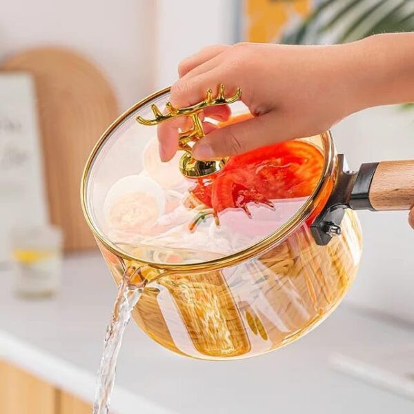 Multipurpose transparent glass pan for stovetop recipes