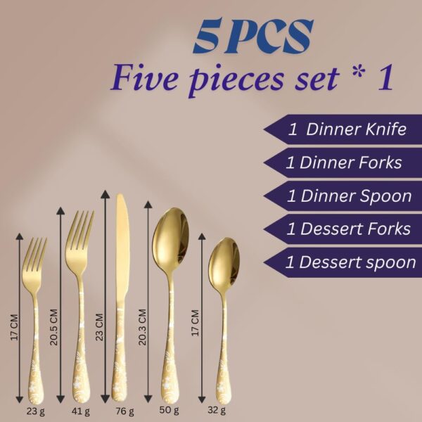 Mirror-finish stainless steel flatware set for fine dining