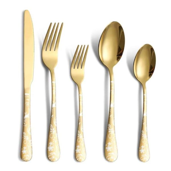 Luxury stainless steel flatware silverware set for dining table