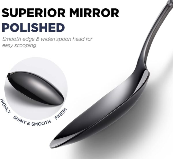 Stylish hammered texture black cutlery set for fine dining