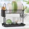 Stainless steel multifunctional dish drying rack for kitchen counter