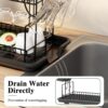 Two-tier dish drying rack for plates, bowls, and glasses