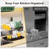 Heavy-duty dish rack for kitchen countertop storage