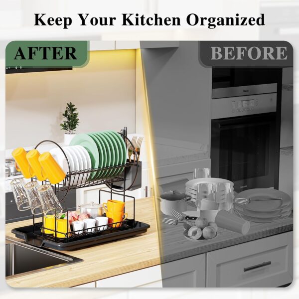 Heavy-duty dish rack for kitchen countertop storage