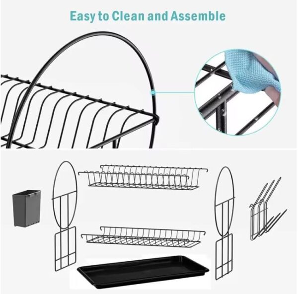 Sturdy multifunctional dish rack for home kitchens
