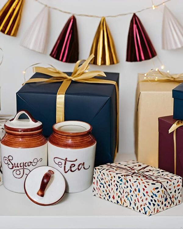 Stylish ceramic storage jars with hand-finished glaze