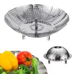 Stainless steel vegetable steamer basket for healthy cooking