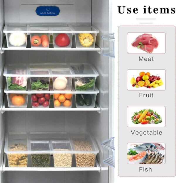 Refrigerator-friendly vegetable tray with 5 partitions