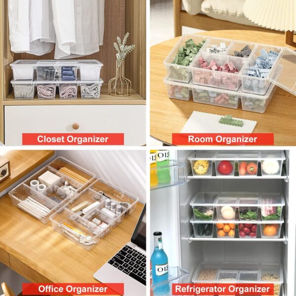 Reusable veggie tray with 5 compartments for healthy storage