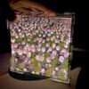 Unique tulip-inspired lamp with 3D mirror reflection