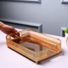 Luxury golden serving tray for snacks, sweets, and dry fruits