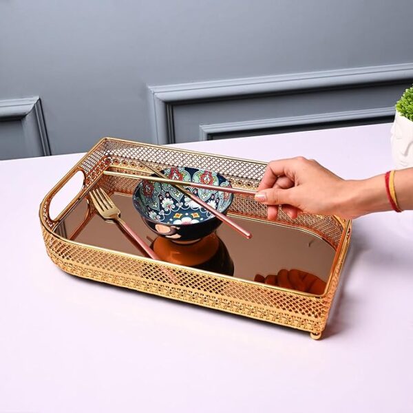 Royal golden platter for festive pooja and traditional serving