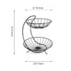 Double layer fruit basket rack with sturdy metal frame in Nordic style