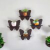 Butterfly-shaped wooden wall shelves for living room décor