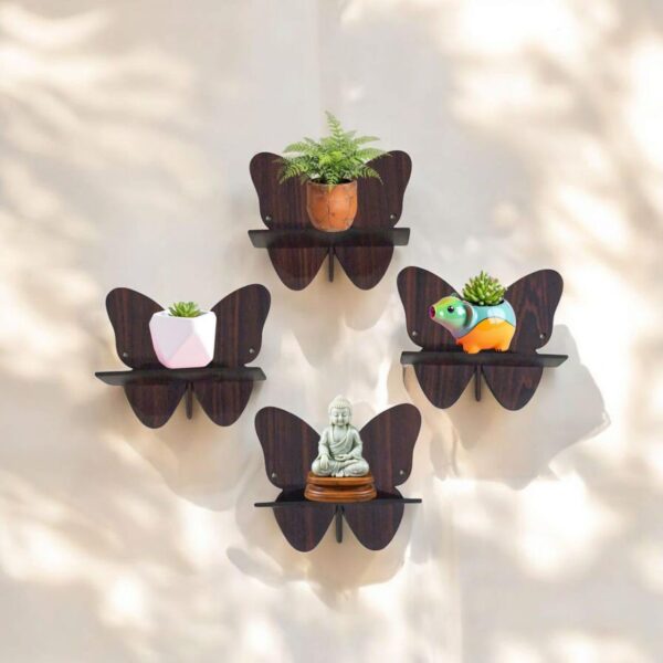 Handmade wooden butterfly shelves for wall mounting and décor