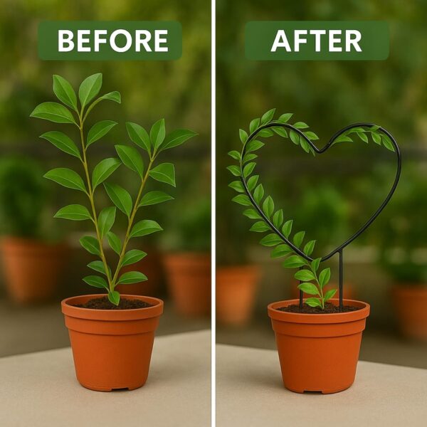 Romantic heart-shaped metal trellis frame for garden plant support