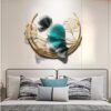 Elegant leaf design metal wall hanging art for living room decoration