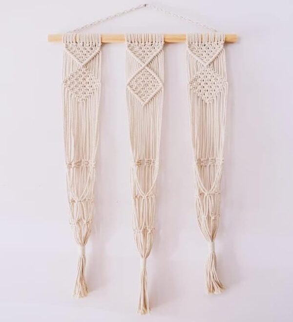Eco-friendly cotton rope wall hanging shelf for plants and décor
