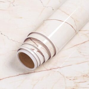 Cream marble self-adhesive wallpaper roll for furniture makeover