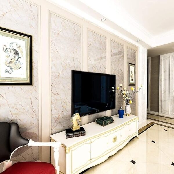 Elegant cream marble design contact paper for walls and furniture
