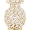 Premium golden metal vase with diamond-cut crystal
