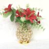Golden crystal vase ornament for home decoration