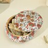 Rustic handcrafted marigold wooden roti box for dining table