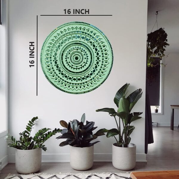 Decorative art wall mirror with polished glass and durable frame