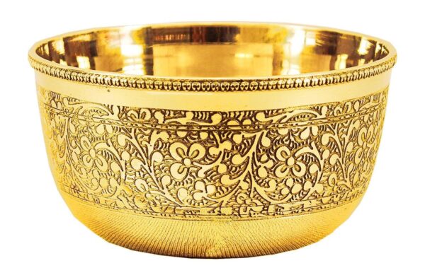 Artisan brass bowl with smooth polished finish suitable for decorative