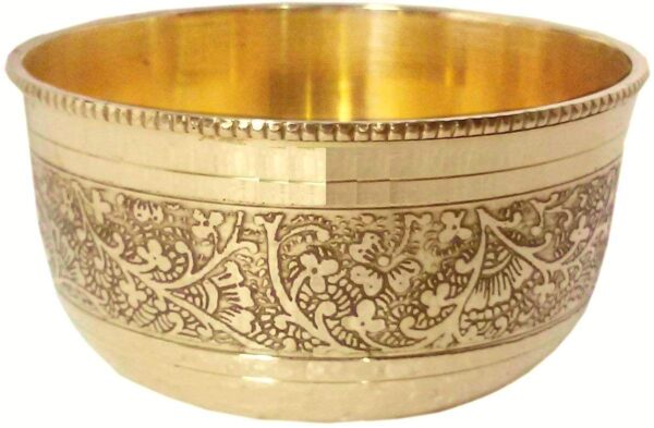 Modern brass serving bowl, perfect for dining table decoration