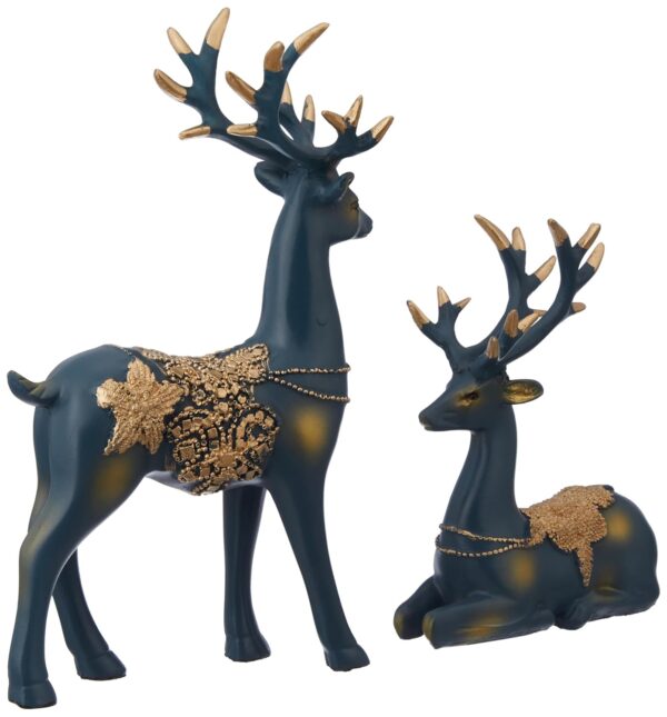 Creative resin reindeer sculpture in dynamic pose for display