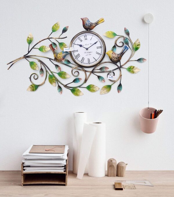 Stylish Metal Bird Clock for Living Room Decoration
