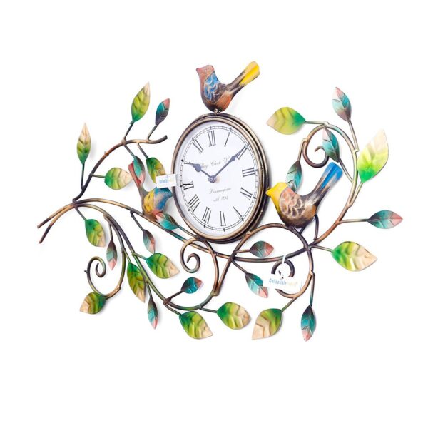 Artistic Bird Design Metal Wall Clock for Home Interiors