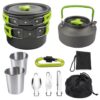 Multi-piece outdoor kitchen kit with non-stick surface cookware