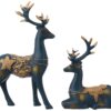 Shiny golden reindeer resin figurine