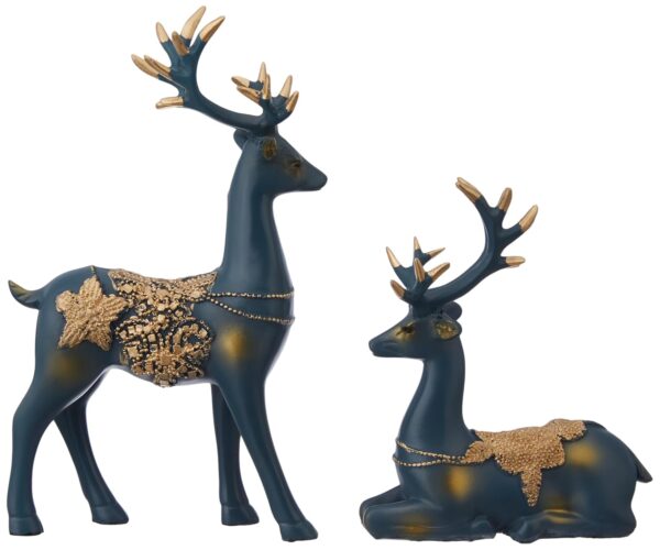 Shiny golden reindeer resin figurine
