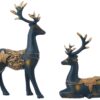 Stylish golden reindeer decorative sculpture for shelves