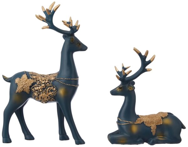 Stylish golden reindeer decorative sculpture for shelves