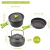 Premium outdoor cooking set with portable carabiner and pan