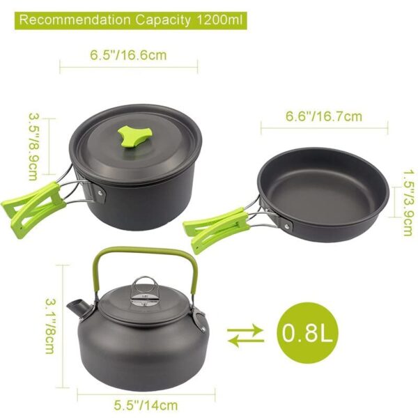 Premium outdoor cooking set with portable carabiner and pan