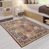 Modern brown acrylic floor carpet with elegant and versatile design