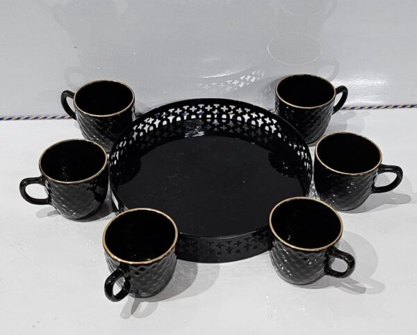Luxury ceramic cup with designer tray for tea and coffee lovers