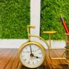 Unique handmade metal cycle timepiece for home decoration